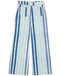 Emporio Sirenuse - Adele Ikat-Stripe Wide-Leg Palazzo Pants - Lyst