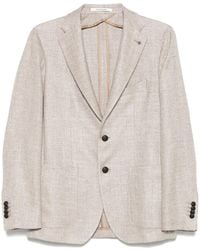 Tagliatore - Tailored Herringbone Blazer With Two-Button Closure - Lyst