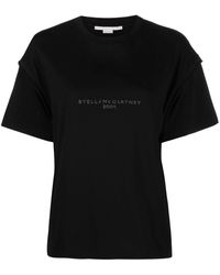 Stella McCartney - Sequin-embellished Logo T-shirt - Lyst