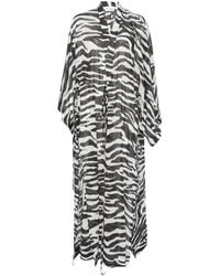 The Attico - Zebra-Print Semi-Sheer Kaftan - Lyst