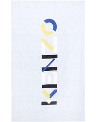 KENZO Logo-print Beach Towel - White