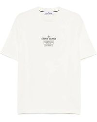 Stone Island - Camiseta de algodón con logo estampado - Lyst