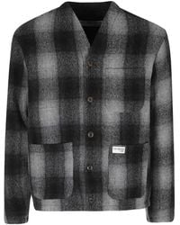 Fay - Veste À Carreaux Et Col V - Lyst