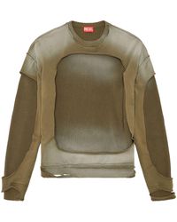 DIESEL - K-osbert Ripped Cotton Sweatshirt - Lyst