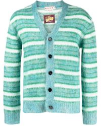 Marni - Striped Buttoned-up Cardigan - Lyst