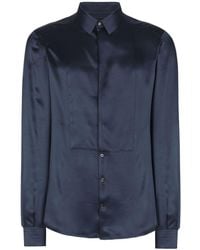 Dolce & Gabbana - Long-sleeved Satin-finish Silk Shirt - Lyst