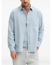 HUGO - Embroidered-Pocket Long-Sleeved Shirt - Lyst