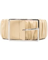 Agl Attilio Giusti Leombruni - Ruched Leather Belt - Lyst