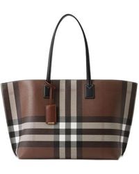 Burberry - Bolso Shopper Mediano A Cuadros - Lyst