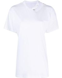 MM6 by Maison Martin Margiela - T-shirt en coton à détail de découpe - Lyst