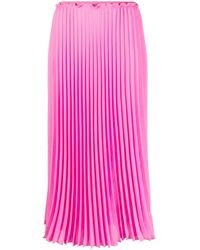 RED Valentino - High-Waisted Pleated Midi Skirt - Lyst