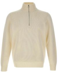FILIPPO DE LAURENTIIS - Half-Zip Merino-Wool Sweater - Lyst