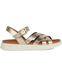 Geox - Sandali Con Cinturini Metallizzati - Lyst