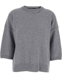 FEDERICA TOSI - Short-Sleeve Wool-Cashmere Sweater - Lyst