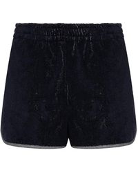 Versace - Logo-Embroidered Terry Shorts - Lyst
