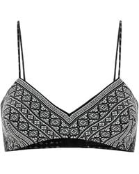 Ermanno Scervino - Geometric-Print Silk Crop Top - Lyst