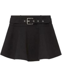 Loewe - Belted Flared Mini Skirt - Lyst