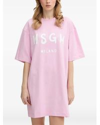 MSGM - Logo-Detail Mini Dress - Lyst