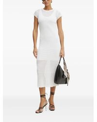Pinko - Open-Knit Midi Dress - Lyst