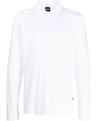 BOSS - Long-Sleeve Cotton Polo Shirt - Lyst