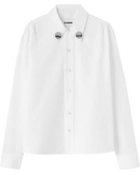 Jil Sander - T-shirt en coton à détails de clous - Lyst
