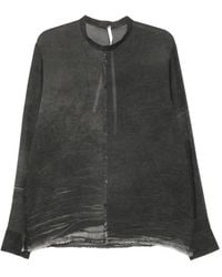 Label Under Construction - Distressed-Effect Band-Collar Shirt - Lyst