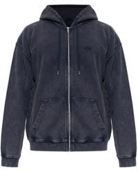 DIESEL - Hoodie Met Rits Van Katoenen Fleece - Lyst