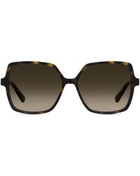 Love Moschino - Tortoiseshell-Effect Geometric-Frame Sunglasses - Lyst