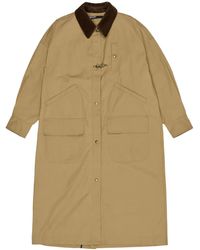 Bimba Y Lola - Corduroy-Collar Toggle-Fastening Trench Coat - Lyst
