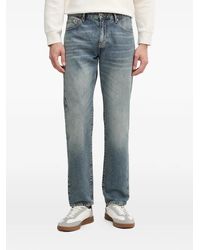 ARMANI EXCHANGE - Logo-Embroidered Stonewashed Jeans - Lyst