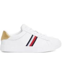 Tommy Hilfiger - Stripe-Detail Leather Sneakers - Lyst