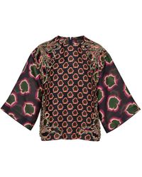Biyan - Embellished Leaf-Print Top - Lyst