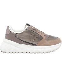 Pinko - Metallic-Panel Chunky-Sole Sneakers - Lyst