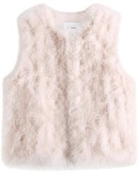 Yves Salomon - Feather-Trim Sleeveless Jacket - Lyst