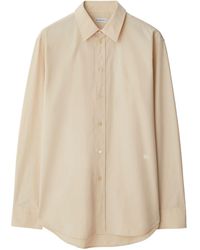 Burberry - Edk-embroidered Cotton Shirt - Lyst