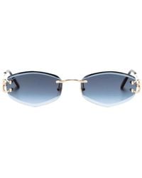 Cartier - Signature C Sonnenbrille Mit Ovalem Gestell - Lyst