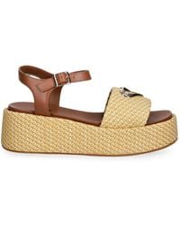 Love Moschino - Heart-Plaque Platform Sandals - Lyst