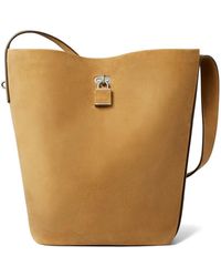 Tory Burch - Slim Lock Suede Bucket Bag - Lyst