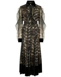 Roberto Cavalli - Midi Fur-Print Ruffled Dress - Lyst