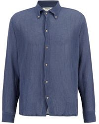 SPIRITUM TULUM - Button-Down Cotton-Gauze Shirt - Lyst