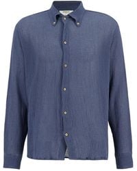 SPIRITUM TULUM - Button-Down Overhemd Van Katoen-Gaas - Lyst