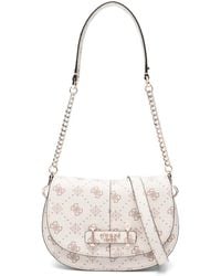 Guess - Carrie Logo-Plaque Chain Shoulder Bag - Lyst