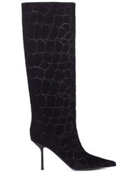 Le Silla - Bella Croc-Effect Knee-High Boots - Lyst