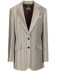 Vivienne Westwood - Striped Buttoned Jacket - Lyst