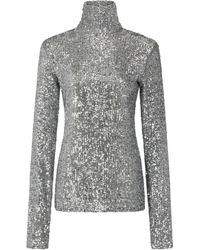 Rabanne - Sequinned Turtleneck Top - Lyst