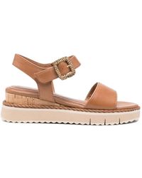 Tamaris - Buckle-Fastening Platform Sandals - Lyst