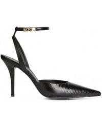 Balmain - Embossed-Leather Strappy Pumps - Lyst