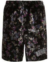 Supreme - Floral Print Velour Shorts - Lyst