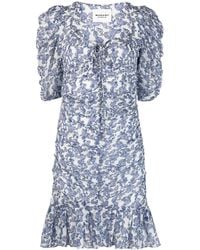 Isabel Marant - Floral-Print Ruched Mini Dress - Lyst