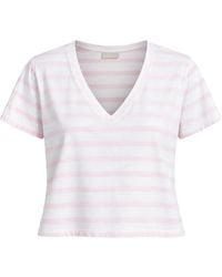 ASKK NY - Shrunken V Striped V-Neck T-Shirt - Lyst